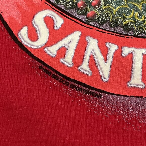 VTG Men's Big Dogs Santa Paws Logo T Shirt SZ 2XL Red Christmas 90s Cotton - Picture 3 of 9